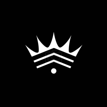 Ilustración de Corona - icono aislado en blanco y negro - ilustración vectorial - Imagen libre de derechos