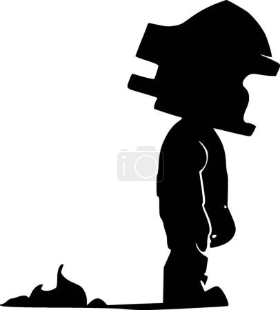 Illustration for Firefighter - minimalist and simple silhouette - vector illustration - Royalty Free Image