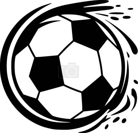 Téléchargez les illustrations : Football - illustration vectorielle en noir et blanc - en licence libre de droit