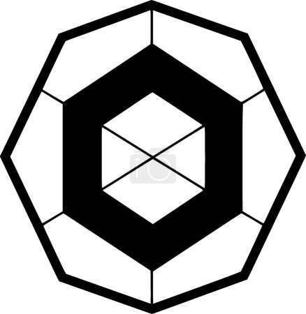 Téléchargez les illustrations : Hexagone - silhouette minimaliste et simple - illustration vectorielle - en licence libre de droit