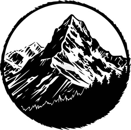 Montañas - logo minimalista y plano - ilustración vectorial