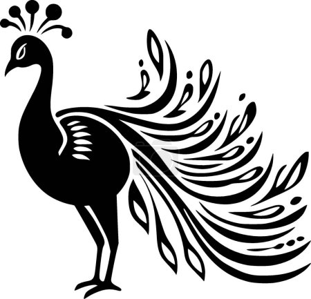 Peacock - minimalist and simple silhouette - vector illustration