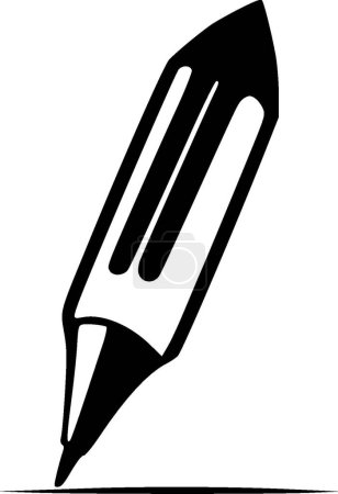 Pen - black and white vector illustration