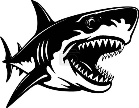 Tiburón - logo minimalista y plano - ilustración vectorial