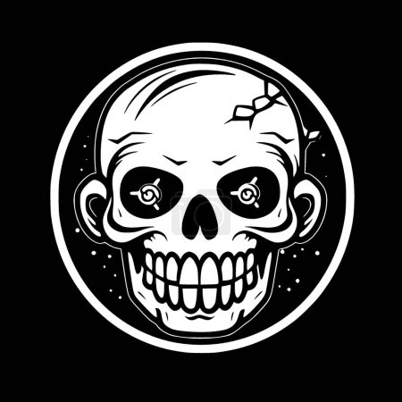 Totenkopf - minimalistisches und flaches Logo - Vektorillustration