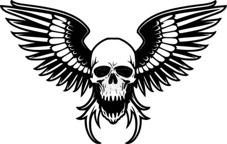 Illustration for Skull with wings - high quality vector logo - vector illustration ideal for t-shirt graphic - Royalty Free Image