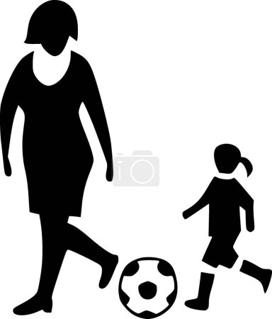 Soccer mom - minimalist and flat logo - vector illustration