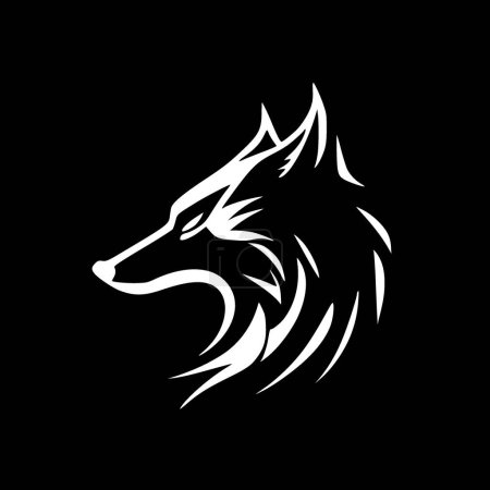 Wolf - logo plat et minimaliste - illustration vectorielle