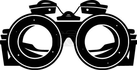 Binoculars - black and white isolated icon - vector illustration