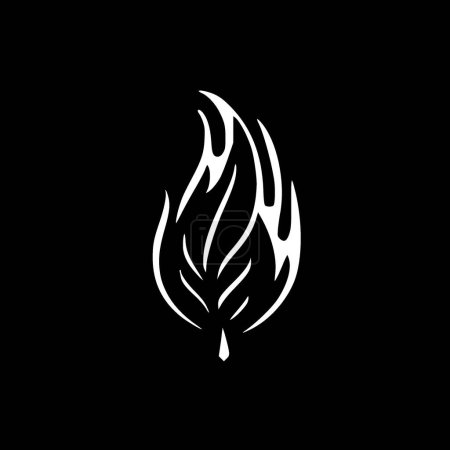 Feuer - schwarz-weißes Icon - Vektorillustration