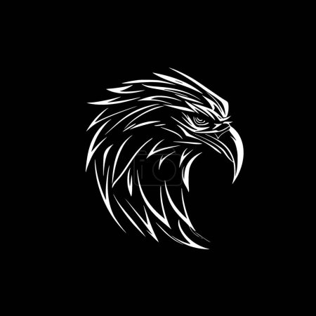 Illustration for Hippogriff - black and white isolated icon - vector illustration - Royalty Free Image