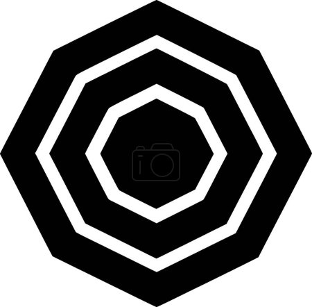 Octagon - black and white vector illustration