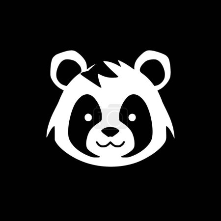 Panda - schwarz-weiße Vektorillustration