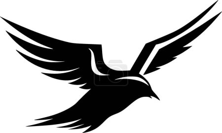 Illustration for Petrel - black and white vector illustration - Royalty Free Image