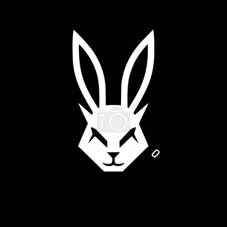 Illustration for Rabbit - black and white vector illustration - Royalty Free Image
