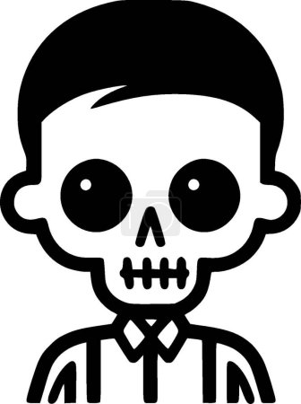 Skeleton - black and white vector illustration