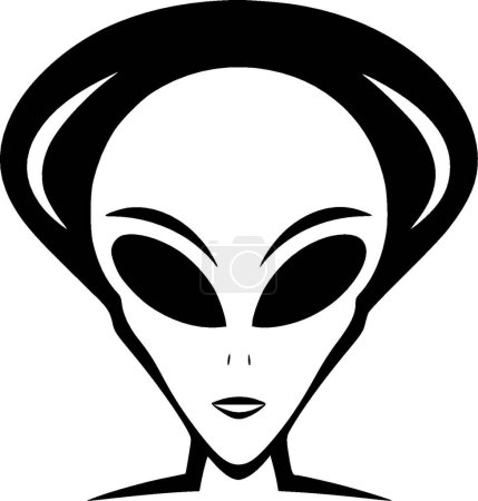 Alien - Schwarz-Weiß-Vektorillustration
