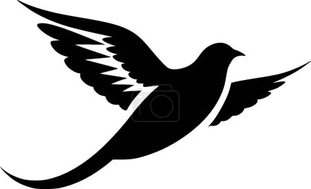 Birds - black and white vector illustration