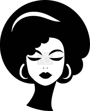 Téléchargez les illustrations : Femme noire - silhouette minimaliste et simple - illustration vectorielle - en licence libre de droit