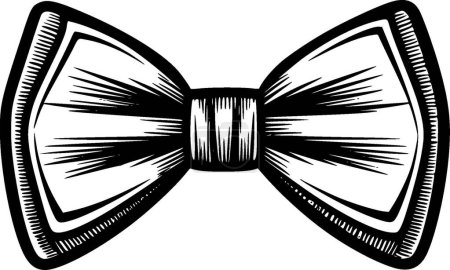 Bow - black and white vector illustration