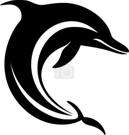 Illustration for Dolphin - minimalist and flat logo - vector illustration - Royalty Free Image