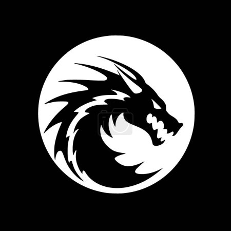 Dragon - minimalistisches und flaches Logo - Vektorillustration
