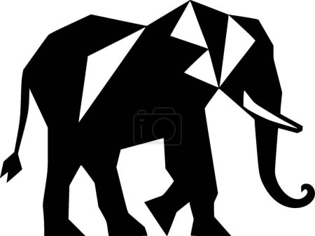 Téléchargez les illustrations : Éléphant - logo plat et minimaliste - illustration vectorielle - en licence libre de droit