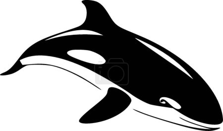 Illustration for Killer whale - black and white isolated icon - vector illustration - Royalty Free Image