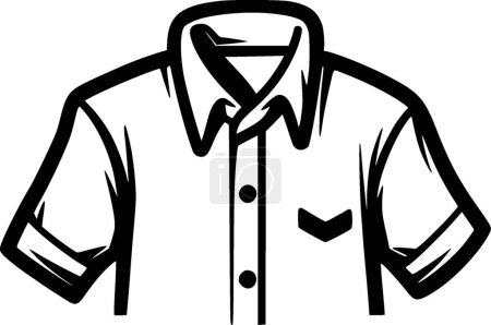 Shirt - black and white isolated icon - vector illustration