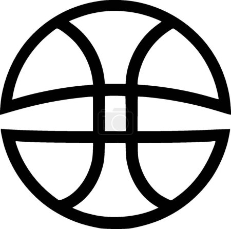 Ilustración de Baloncesto - ilustración vectorial en blanco y negro - Imagen libre de derechos