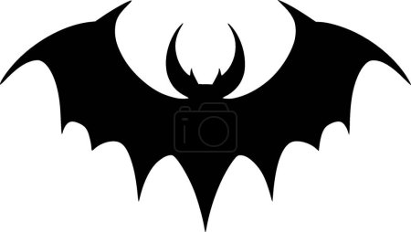 Ilustración de Murciélago - ilustración vectorial en blanco y negro - Imagen libre de derechos
