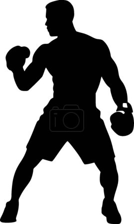 Ilustración de Boxeo - silueta minimalista y simple - ilustración vectorial - Imagen libre de derechos