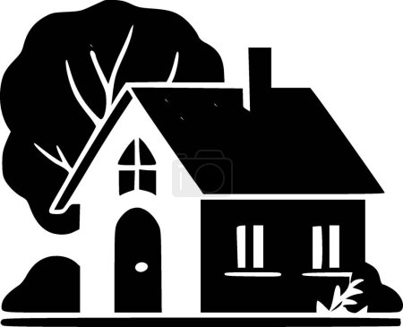 Hütte - minimalistisches und flaches Logo - Vektorillustration