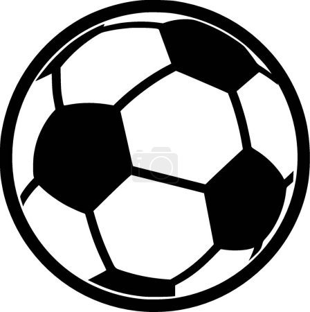 Football - icône isolée noir et blanc - illustration vectorielle