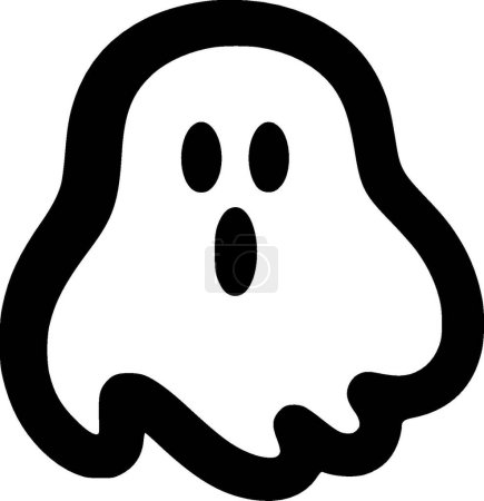 Illustration for Ghost - black and white vector illustration - Royalty Free Image