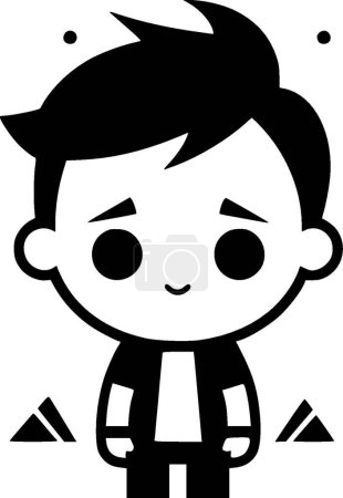 Niño - logo minimalista y plano - ilustración vectorial