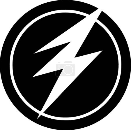 Lightning - Schwarz-Weiß-Vektorillustration