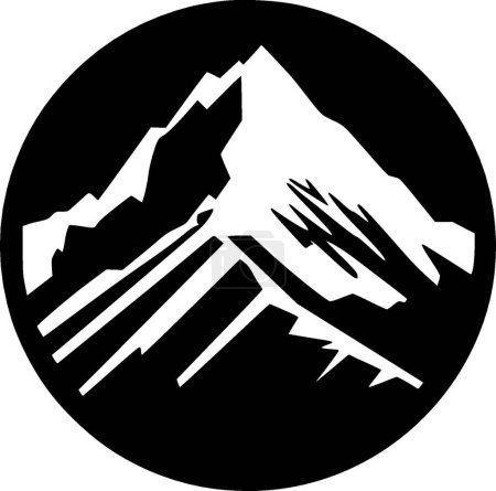 Chaîne de montagnes - logo plat et minimaliste - illustration vectorielle