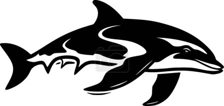 Illustration for Orca - black and white isolated icon - vector illustration - Royalty Free Image
