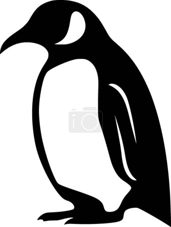 Penguin - black and white vector illustration