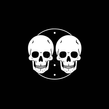 Skulls - minimalist and simple silhouette - vector illustration