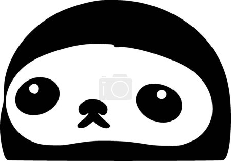 Sloth - black and white vector illustration