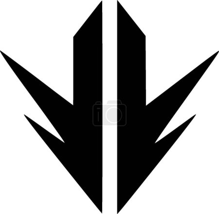 Arrow - black and white vector illustration