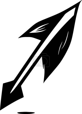 Flèche - icône isolée en noir et blanc - illustration vectorielle
