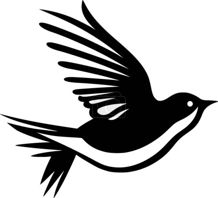 Bird - minimalist and flat logo - vector illustration