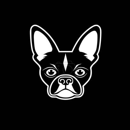 Illustration for Boston terrier - minimalist and flat logo - vector illustration - Royalty Free Image