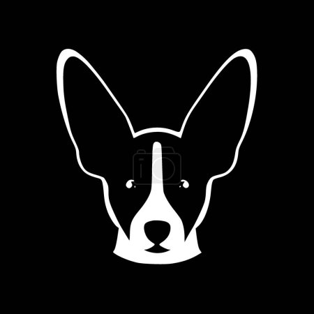 Dog ears - black and white isolated icon - vector illustration