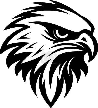 Illustration for Falcon - black and white isolated icon - vector illustration - Royalty Free Image