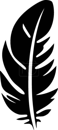 Feather - minimalist and flat logo - vector illustration