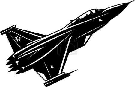Jet de chasse - logo minimaliste et plat - illustration vectorielle
